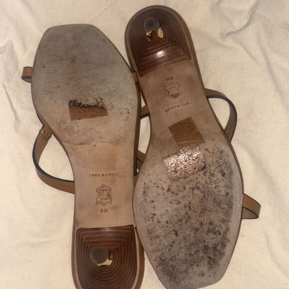 Tory Burch Miller Bombé Low Heel Sandals/Dust Bag Caramel Corn 8 - Picture 12 of 16